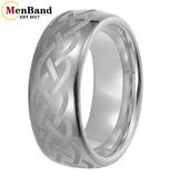 Laser Carving Celtic Knot Pattern Dome Polished 6/8mm Men and Women Wedding Tungsten Comfortable Fit Ring