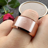 Super Beveled Edges Matte Finish Gold 10/12MM Tungsten Carbide Rings for Men Women, Fashion Engagement Wedding Bands
