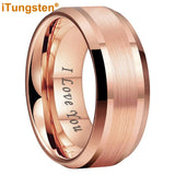 Popular Beveled Center Brushed and Polished 10mm Large Ring Men's Tungsten Engagement Comfortable Fit Ring