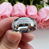 Awesome Meteorite Inlay 6mm 8mm Tungsten Carbide Ring for Men Women - Engagement Wedding Band Fashion Jewelry