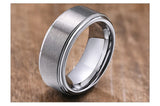 High Quality Matte Brushed Center Black Pure 8MM Tungsten Carbide Mens Wedding Bands Rings - Mens Jewelry