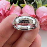 Trendy Laser Engraved 6mm 8mm Fashion Tungsten Carbide Comfort Fit Ring for Men Women - Engagement Wedding Band