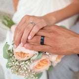Super Double Blue Line Inlay Design 8MM Black Men Tungsten Carbide Engagement Rings Popular Jewelry Wedding Bands