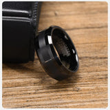 High Quality Black Silver Color Anti Scratch 8mm Tungsten Wedding Bands for Men - Simple Plain Male Wedding Rings