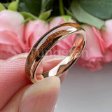 Domed Polished Trendy 4mm 6mm 8mm Koa Wood Ring Tungsten Comfort Fit Wedding Band For Men Women Jewelry