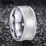 Classic Marvelous Groove Domed Polished 10mm Tungsten Blank Core with 6mm Comfort Fit Rings