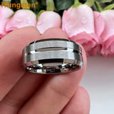 Elegant Grooved Beveled Finish 6mm 8mm Popular Sandblast Tungsten Engagement Wedding Band Ring for Men Women