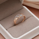Stunning 14K Filled Rose Gold And Silver Tone Two Color AAA Zircon Diamonds Setting Luxury Rings - Fashion Jewelry