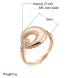 Luxury Fashion Glossy Hoop 14K Filled Rose Gold With AAA Zircon Diamonds Rings For Women High Quality Daily Jewelry