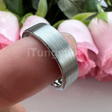 Super Brushed Pipe Cut 6/8mm Tungsten Carbide Rings for Couple Comfort Fit Engagement Wedding Band Jewelry