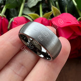 Domed Brushed Multicolor 6mm 8mm Tungsten Comfort Fit Wedding Engagement Ring For Women Men
