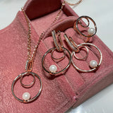New Arrival Luxury Pearl 14K Rolled Rose Gold Round Rings For Women - Luxury Ethnic Daily Fine Jewelry