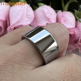 Shiny Tungsten Pipe Cut Polished 12mm Large Men Ring  Comfort Fit Wedding Band Fashion Jewelry