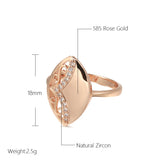 Luxury Smooth 14K Filled Rose Gold Minimalist Hollow Micro Set AAA Zircon Diamonds Women's Rings Fine Jewelry