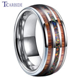 Wonderful 8MM Men Women Opal Domed Grooved Polished Finish Comfort Fit Ring Nice Tungsten Wedding Band