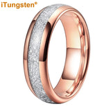 Awesome Meteorite Inlay 6mm 8mm Tungsten Carbide Ring for Men Women - Engagement Wedding Band Fashion Jewelry