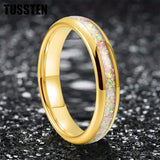 High Quality Pink Color Opal 4MM Nice Women Tungsten Comfort Fit Engagement Wedding Band - Trendy Jewelry