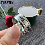 New Black CZ Inlay 8MM Cool Men's Women's Promise Wedding Band Tungsten Steel Combination Rings