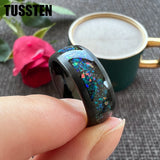 Terrific Galaxy Opal Brushed 8MM Cool Wedding Comfort Fit Bands Rings Tungsten Jewelry For Men and Women