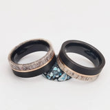Matte Brushed Deer Antler Inlay 8mm Tungsten Carbide Comfort Fit Wedding Rings For Men Engagement Bands Jewelry