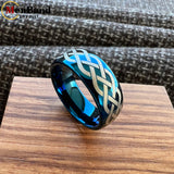 Laser Carving Celtic Knot Pattern Dome Polished 6/8mm Men and Women Wedding Tungsten Comfortable Fit Ring