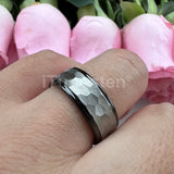 Popular Multicolor 6mm 8mm Men Women Tungsten Hammer Ring Comfort Fit Weddding Band