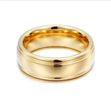Fashion Classic Style Anti-Scratch 7mm Gold Color Men Tungsten Carbide Ring For Wedding Bands  - Party Rings Jewelry