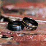 Super Double Blue Line Inlay Design 8MM Black Men Tungsten Carbide Engagement Rings Popular Jewelry Wedding Bands