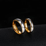 Fabulous Gold Plated Polished 4mm/6mm Tungsten Carbide Rings Men and Women Engagement Wedding Bands For Couple