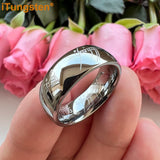Trendy Laser Engraved 6mm 8mm Fashion Tungsten Carbide Comfort Fit Ring for Men Women - Engagement Wedding Band