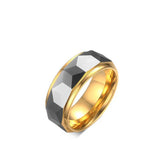 Luxury New Fashion 8mm High Quality Tungsten Steel Geometric Rings For Men Wedding Engagement Bands