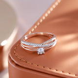 New Arrival Crossing Design 14K Filled Rose Gold AAA+ Zirconia Diamonds Luxury Rings - Personality Matching Jewelry