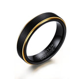 New Arrival Awesome Black 5MM Thin Gold-color Tungsten Rings for Men Wedding Rings for Male Quality Jewelry