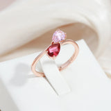 Golden Romantic Pink Filled 14K Rose Gold AAA Zircon Crystals Simple Slim Rings For Women Luxury Jewelry Gift