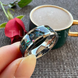 Amazing So Beautiful Galaxy Opal 8MM Tungsten Comfort Fit Engagement Wedding Band For Men Women