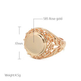 New Arrival Classic Supe Glossy Round Ring For Women in Filled 14K Rose Gold Retro Ethnic Jewelry