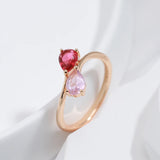 Golden Romantic Pink Filled 14K Rose Gold AAA Zircon Crystals Simple Slim Rings For Women Luxury Jewelry Gift