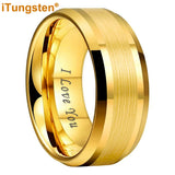 Popular Beveled Center Brushed and Polished 10mm Large Ring Men's Tungsten Engagement Comfortable Fit Ring