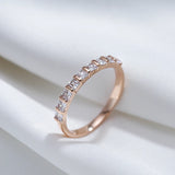Sparkling AAA Cubic Zircon Diamonds Slim Filled 14K Filled Rose Gold Fashion Stackable Party Jewelry Rings for Women