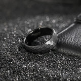 Fabulous New Arrival Popular 6/8mm Black Hammer Pattern Tungsten Carbide Brushed Ring Wedding Bands