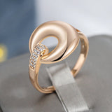 Luxury Fashion Glossy Hoop 14K Filled Rose Gold With AAA Zircon Diamonds Rings For Women High Quality Daily Jewelry