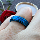 Stepped Finish Great Workmanship 6/8MM Men Women Hammer Ring Stylish Tungsten Comfort Fit Wedding Band