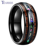 Wonderful 8MM Men Women Opal Domed Grooved Polished Finish Comfort Fit Ring Nice Tungsten Wedding Band