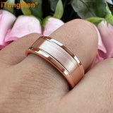 Trendy Jewelry Groove Polish Brush 8mm Classic Tungsten Engagement Wedding Band Forever Comfort Fit Ring Men Women