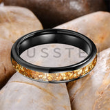 Outstanding Inlaid Gold colored crystal stone 4/6/8MM Men's and Women's Comfortable Fit Wedding Tungsten Ring