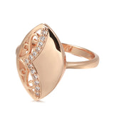 Luxury Smooth 14K Filled Rose Gold Minimalist Hollow Micro Set AAA Zircon Diamonds Women's Rings Fine Jewelry