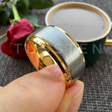 Classic Stepped Beveled Great Workmanship Big 10MM Mens Tungsten Wedding Bands Ideal  Fathers' Day Gift Jewelry