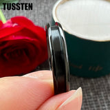 Charming 4MM Tungsten Blank Rings with 2MM Groove For Inlay Channel Polished Shiny Dome Edges Women Wedding Bands
