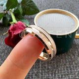 Sandblasted Finish 14K Gold Plated  6/8MM Tungsten Comfort Fit Ring for Men Women - Fashion Engagement Wedding Band