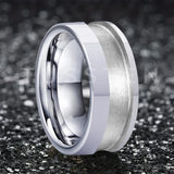 Classic Marvelous Groove Domed Polished 10mm Tungsten Blank Core with 6mm Comfort Fit Rings